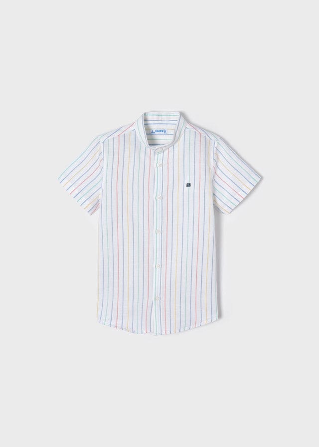 Mayoral Mayoral Short Sleeve Striped Linen Shirt - Little Miss Muffin Children & Home