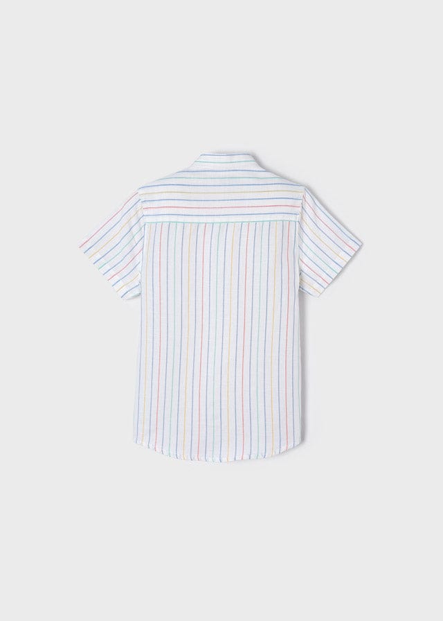 Mayoral Mayoral Short Sleeve Striped Linen Shirt - Little Miss Muffin Children & Home