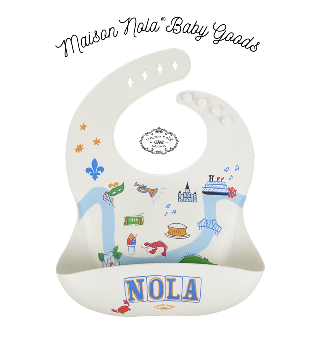 MSN - Maison Nola Maison Nola Nola Map Silicone Bib - Little Miss Muffin Children & Home