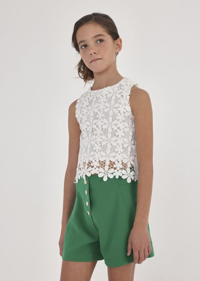 Mayoral Usa Inc Mayoral Guipure Top - Little Miss Muffin Children & Home