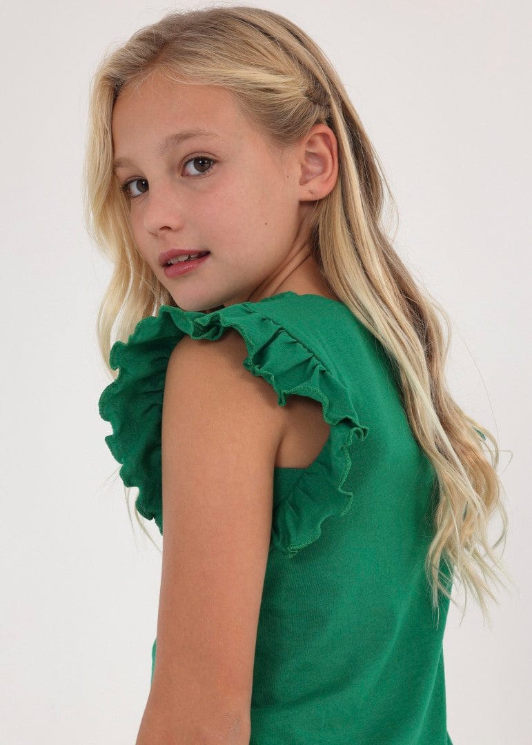 Mayoral Usa Inc Mayoral Ruffle Cap Sleeve Top - Little Miss Muffin Children & Home