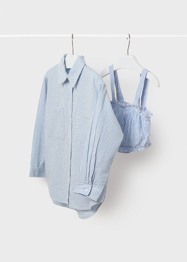 Mayoral Mayoral Two Piece Seersucker Blouse Set - Little Miss Muffin Children & Home