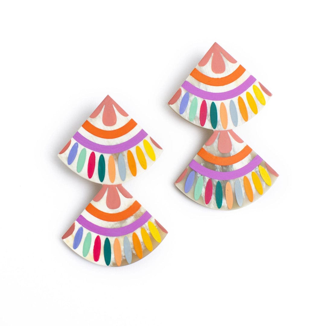 Sunshine Tienda Sunshine Rainbow Double Tile Earrings - Little Miss Muffin Children & Home