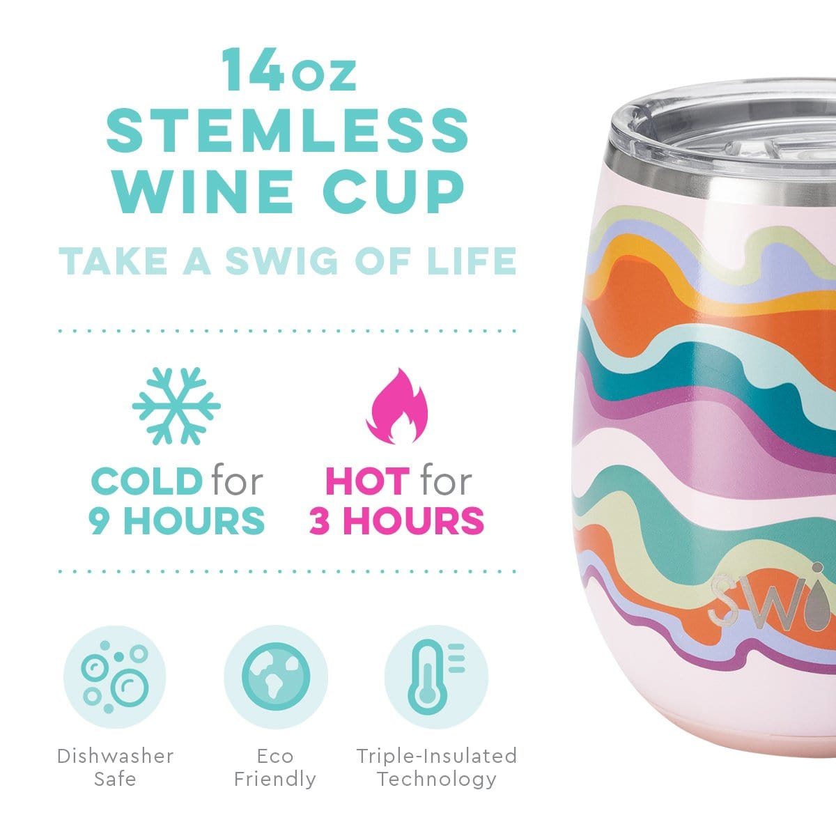 Swig Life Swig Life Sand Art Stemless Wine Cup - Little Miss Muffin Children & Home