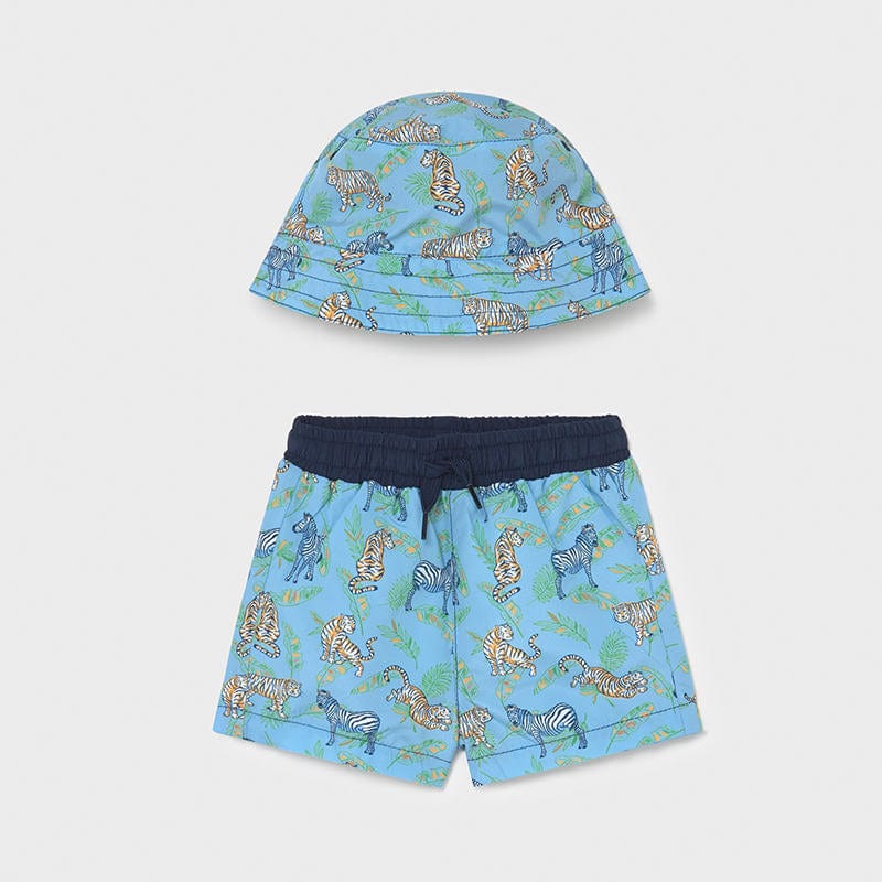 Mayoral Mayoral Swim Trunks with Matching Hat Set - Little Miss Muffin Children & Home