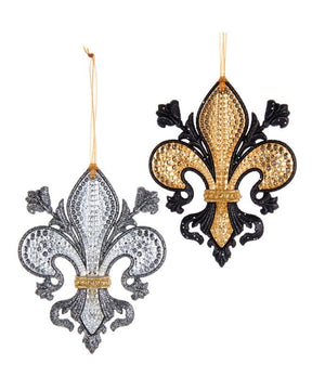 KSA - Kurt Adler Kurt Adler Fleur De Lis Ornament with Glitter - Little Miss Muffin Children & Home