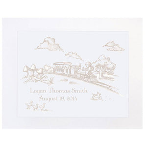 Maison NOLA - Maison NOLA Storyland Toile Personalized Print, Train - Little Miss Muffin Children & Home