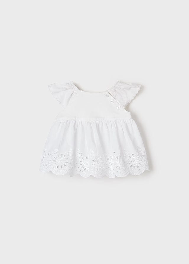 Mayoral Mayoral Short Sleeve Eyelet Blouse - Little Miss Muffin Children & Home