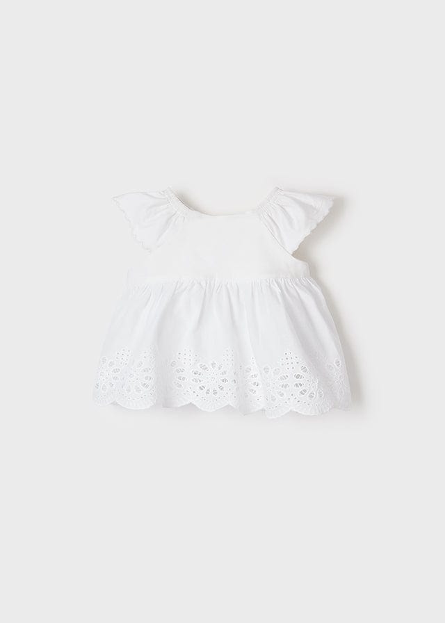Mayoral Mayoral Short Sleeve Eyelet Blouse - Little Miss Muffin Children & Home