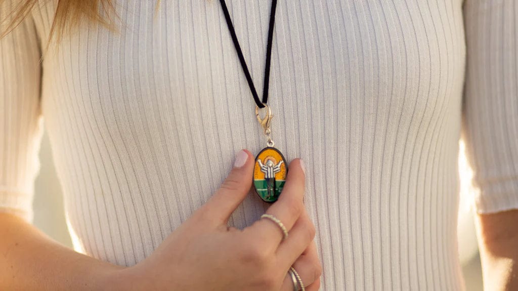 Saints For Sinners Saints For Sinners Touchdown Jesus Hand Painted Medal - Little Miss Muffin Children & Home