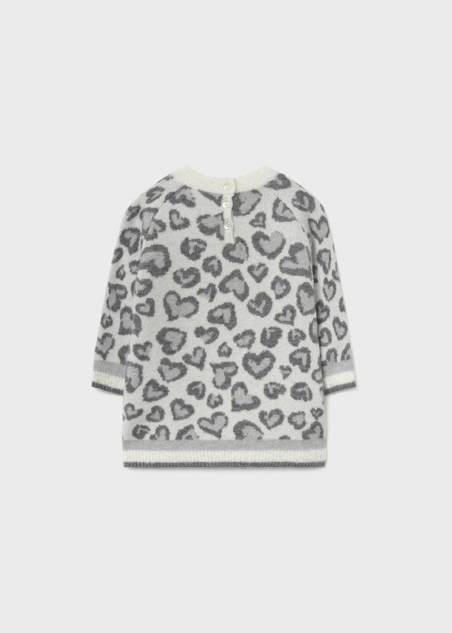 Mayoral Mayoral Tricot Heart Leopard Sweater Dress - Little Miss Muffin Children & Home