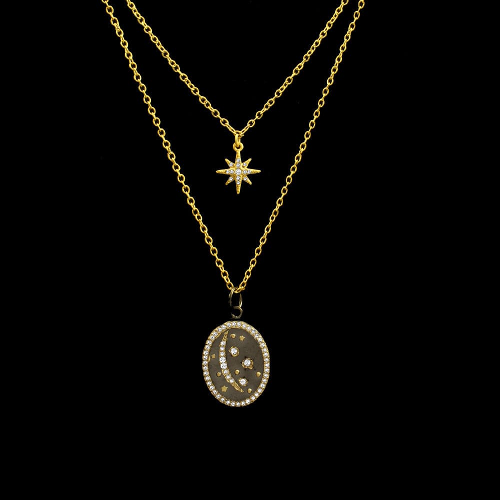 Be-Je Designs Be-Je Designs Half Moon & Stars Necklace - Little Miss Muffin Children & Home