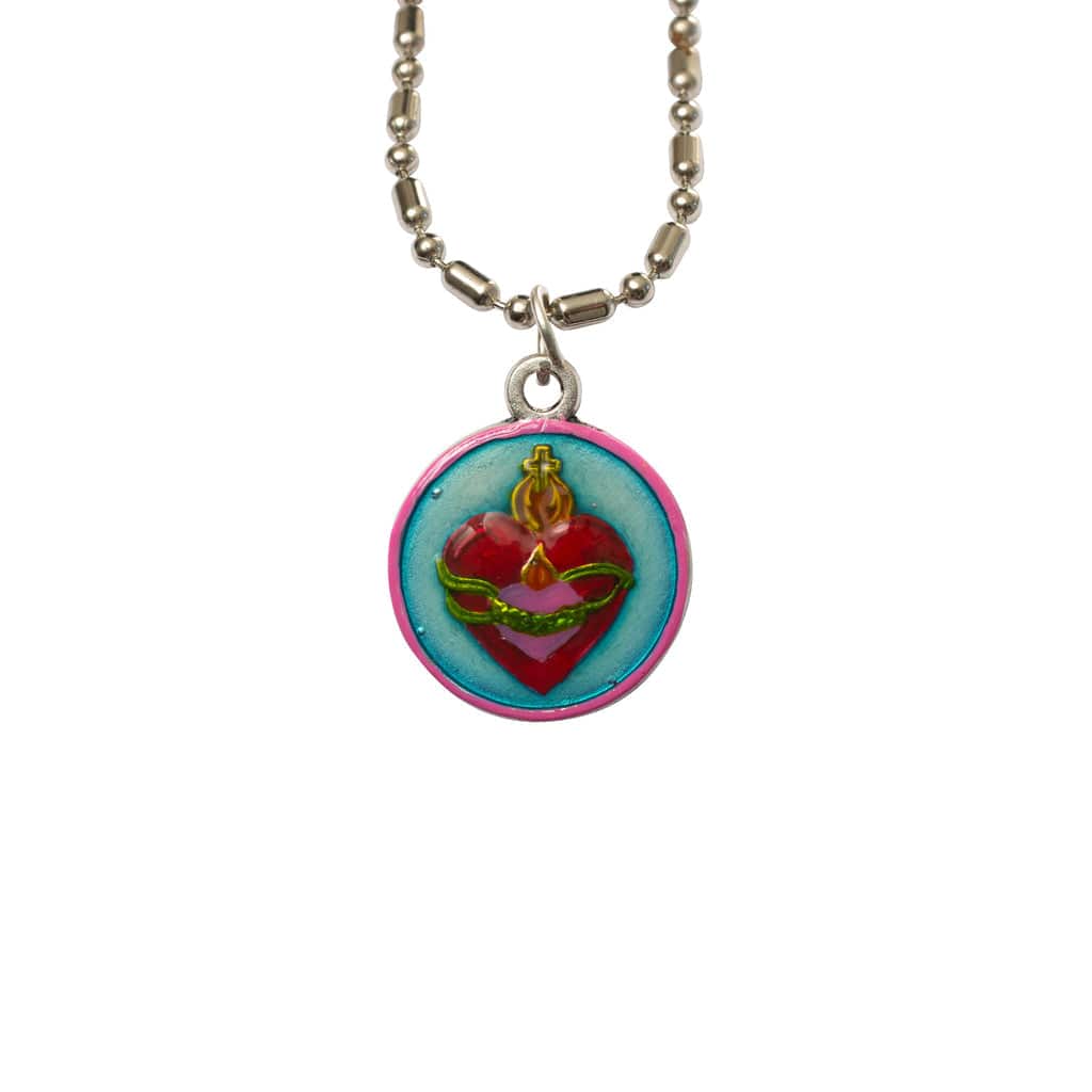SAINTS FOR SINNERS Saints for Sinners United Hearts Jesus Mary Hand Painted Medal - Little Miss Muffin Children & Home
