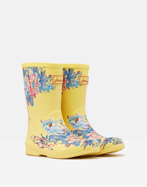 Joules Joules 216592 Roll Up Flexible Printed Rain Boots Yellow Floral - Little Miss Muffin Children & Home