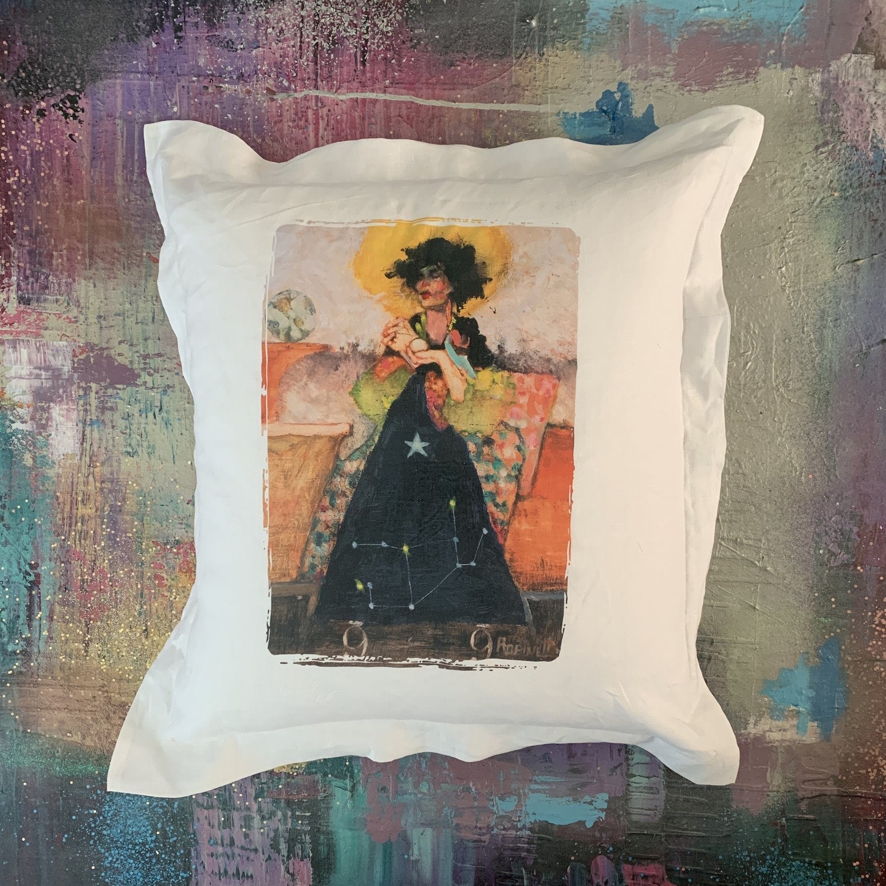 Whereable Art Whereable Art Zodiac Linen Euro Pillows - Little Miss Muffin Children & Home