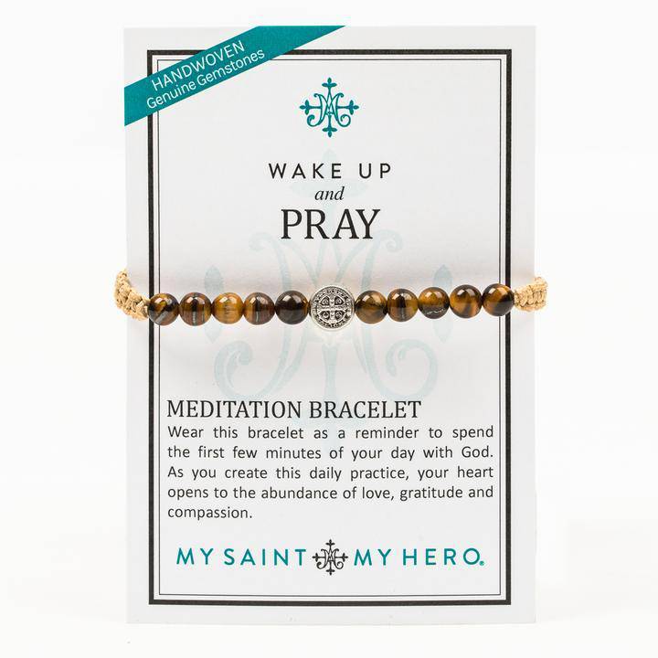 My Saint My Hero - My Saint My Hero Tiger's Eye Wake Up and Pray Meditation Bracelet - Little Miss Muffin Children & Home