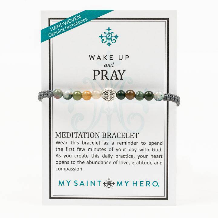 My Saint My Hero - My Saint My Hero Mixed Agate Wake Up and Pray Meditation Bracelet - Little Miss Muffin Children & Home
