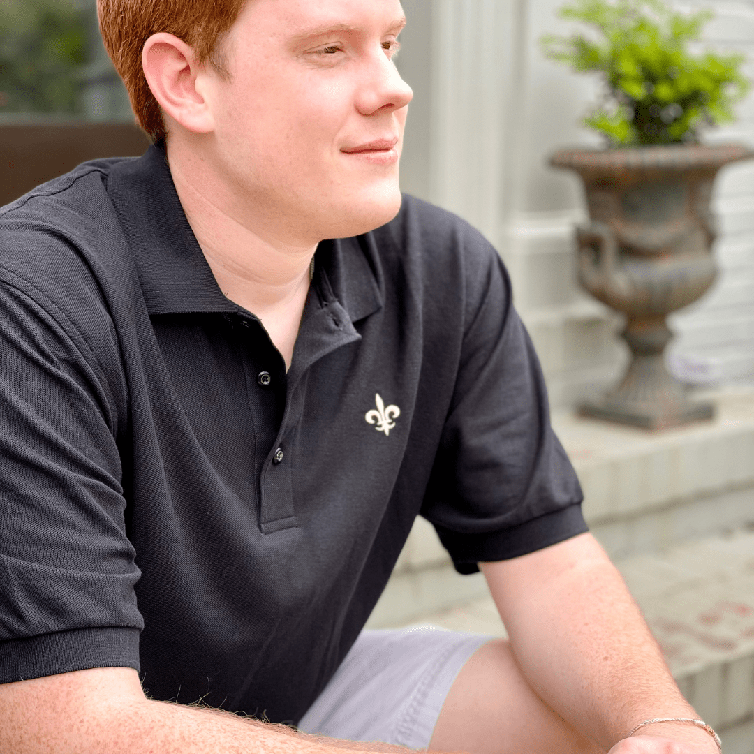 Whereable Art Whereable Art Classic Pique Fleur De Lis Polo - Little Miss Muffin Children & Home