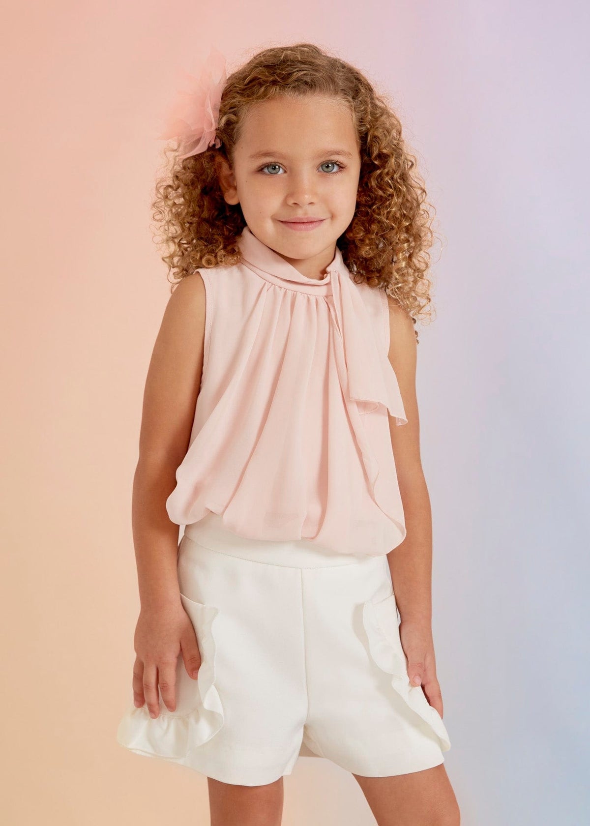 Abel & Lula Abel & Lula Ruffled Crepe Bermuda Shorts - Little Miss Muffin Children & Home