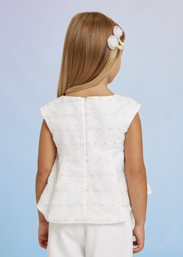 Abel & Lula Abel & Lula Embroidered Organza Blouse - Little Miss Muffin Children & Home