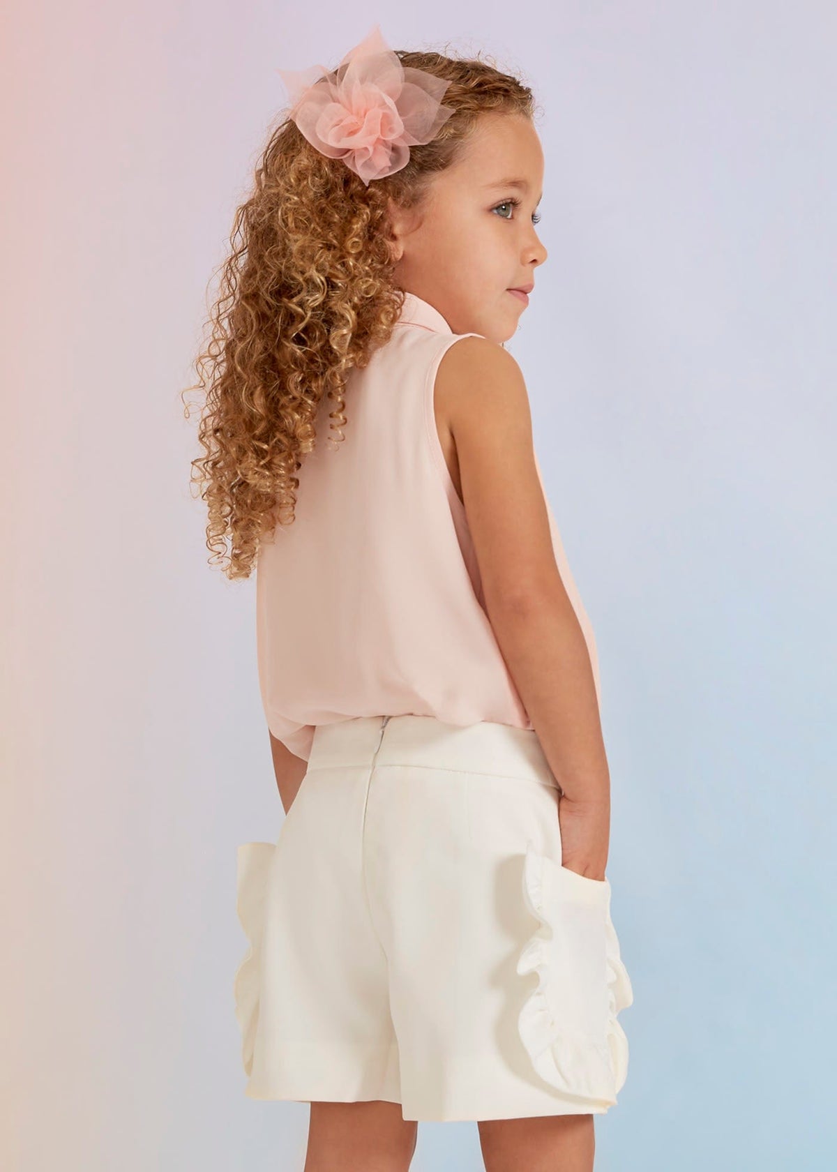 Abel & Lula Abel & Lula Ruffled Crepe Bermuda Shorts - Little Miss Muffin Children & Home
