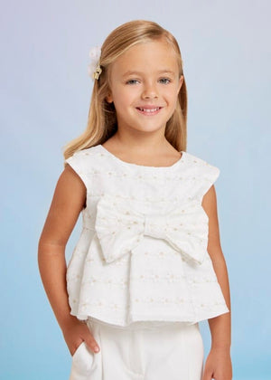 Abel & Lula Abel & Lula Embroidered Organza Blouse - Little Miss Muffin Children & Home