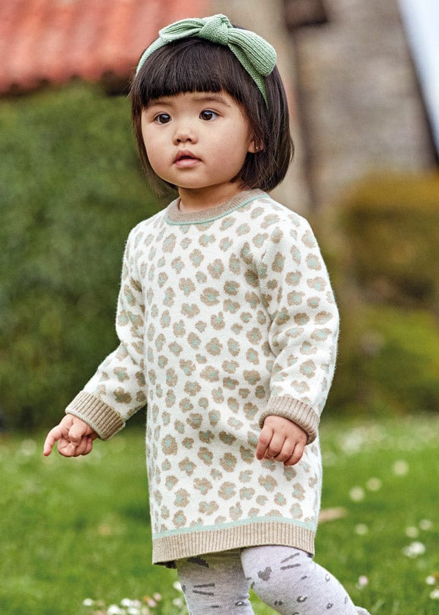 mayoral knit dress Printed merinowool