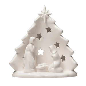 CCO - Creative Co-op Creative Co-op Stoneware Holy Family With Tree - Little Miss Muffin Children & Home