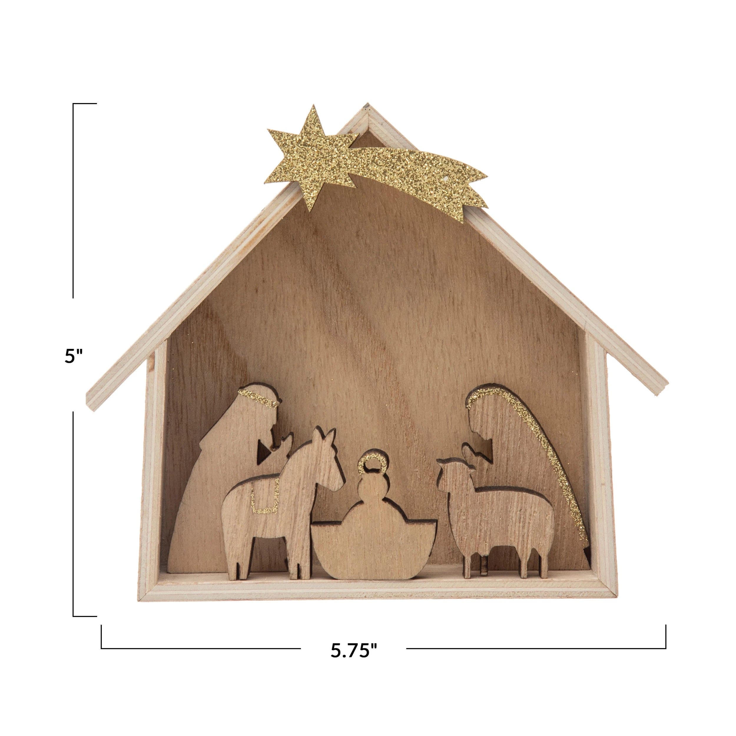 CCO - Creative Co-op Creative Co-op Wood Nativity Set 6 - Little Miss Muffin Children & Home