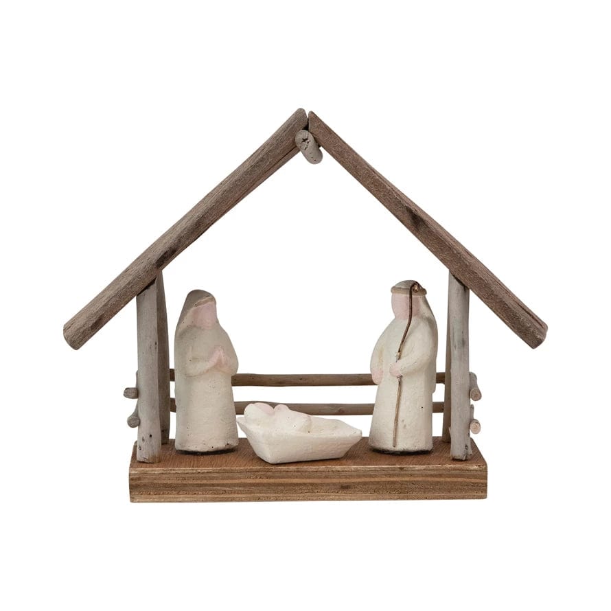 CCO - Creative Co-op Creative Co-op Driftwood and Paper Mache Nativity - Little Miss Muffin Children & Home