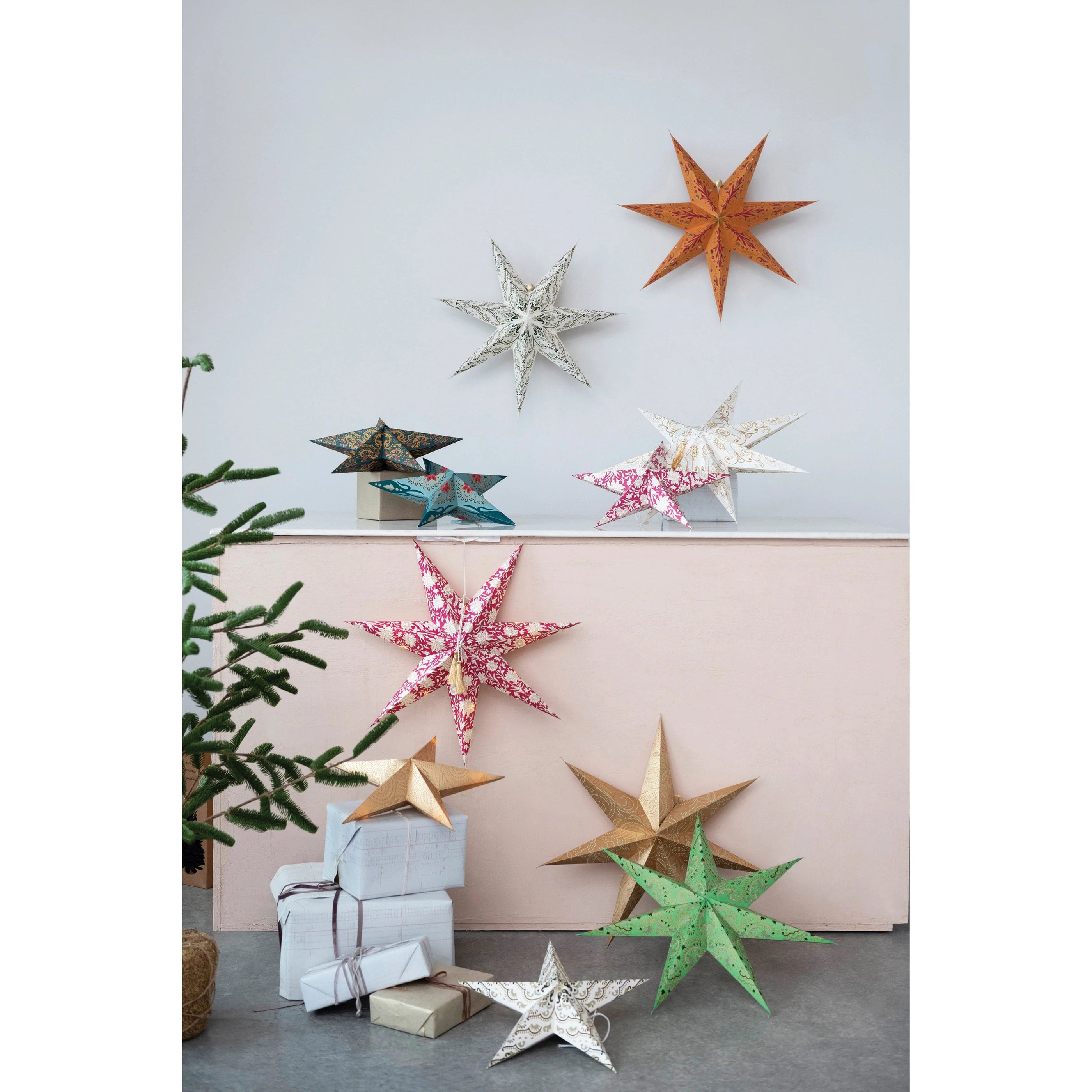 CCO - Creative Co-op Creative Co-op 7-Point Paper Star Ornament - Little Miss Muffin Children & Home