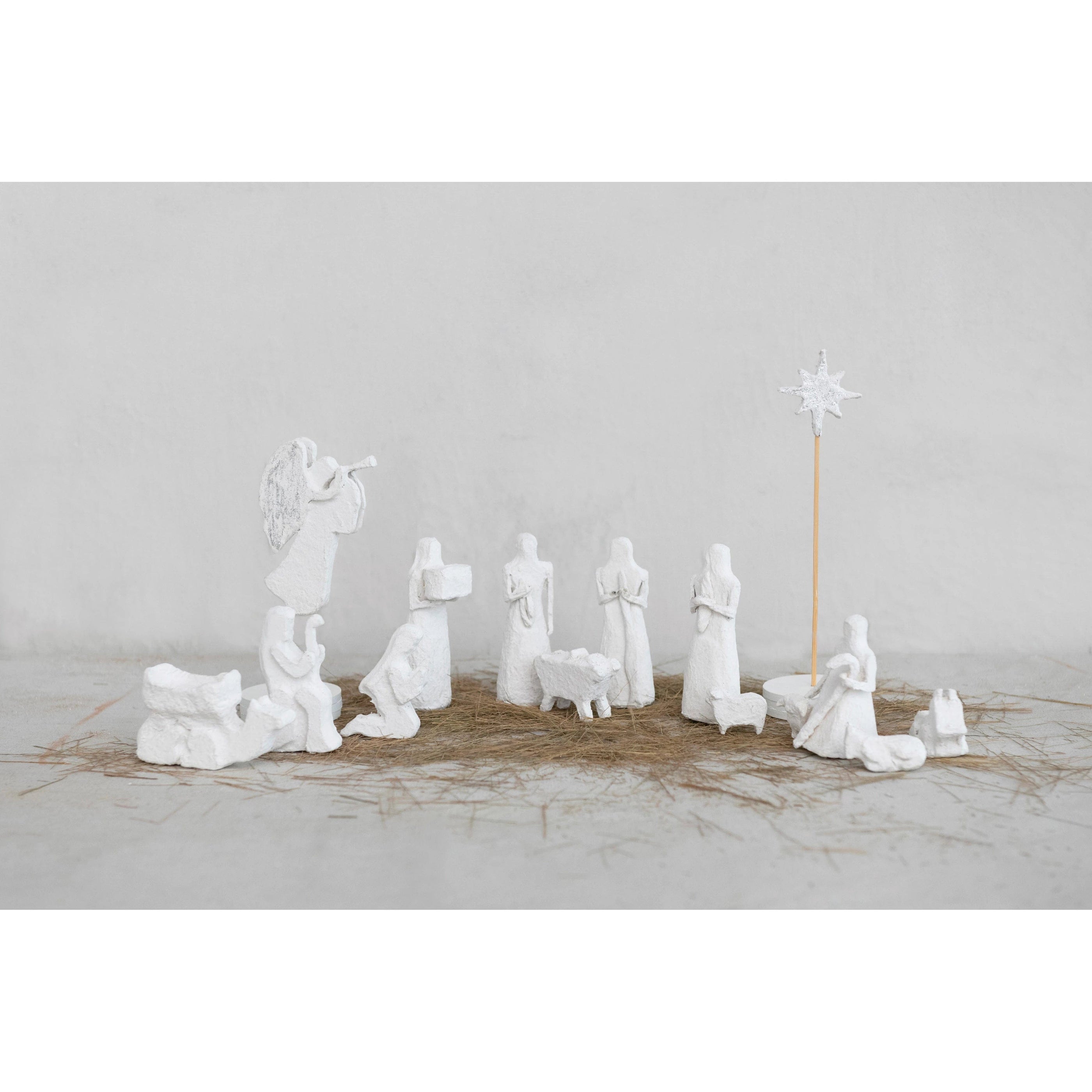 CCO - Creative Co-op Creative Co-op Handmade Paper Mache Nativity S/14 - Little Miss Muffin Children & Home