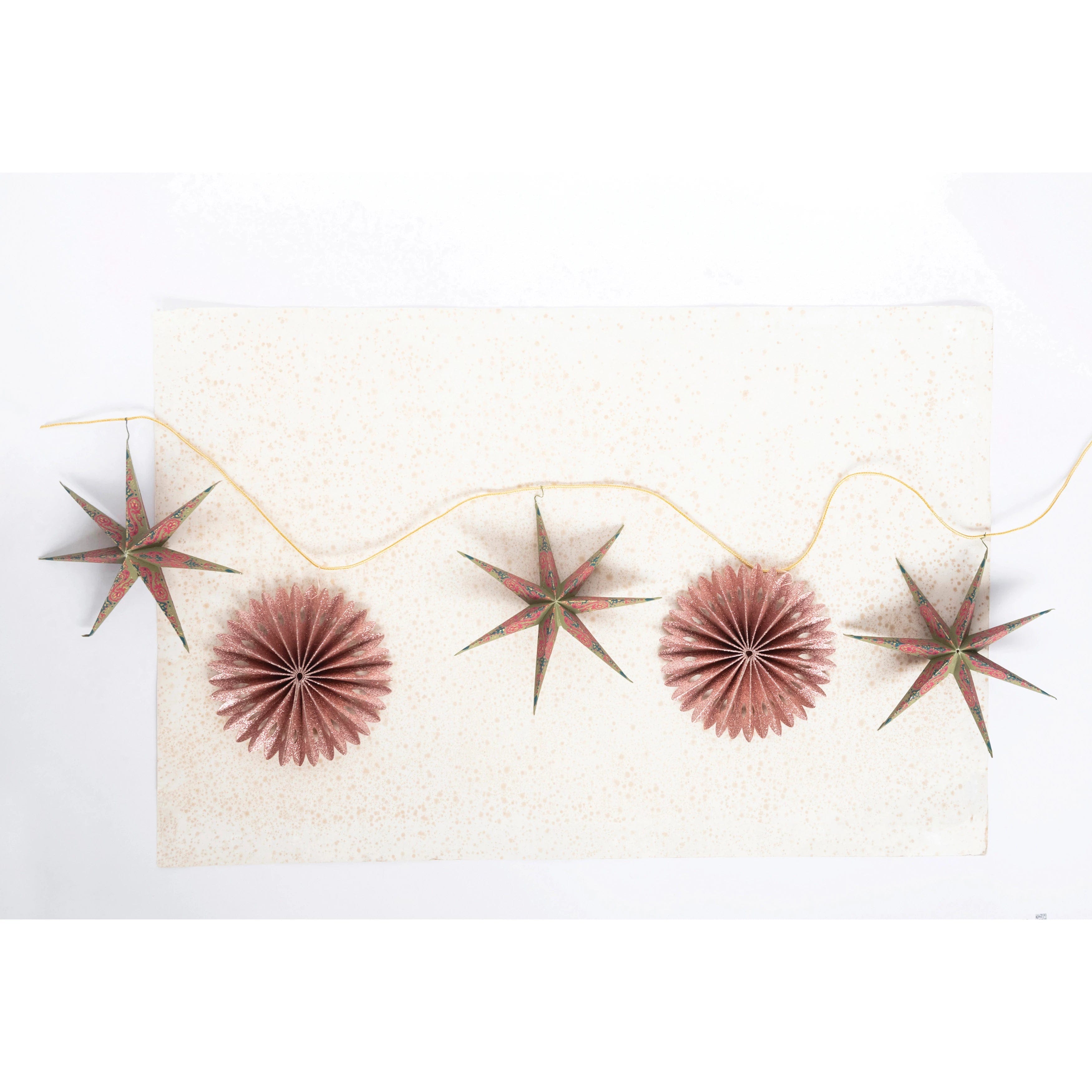 CCO - Creative Co-op Creative Co-op Printed Paper Star & Snowflake Garland - Little Miss Muffin Children & Home