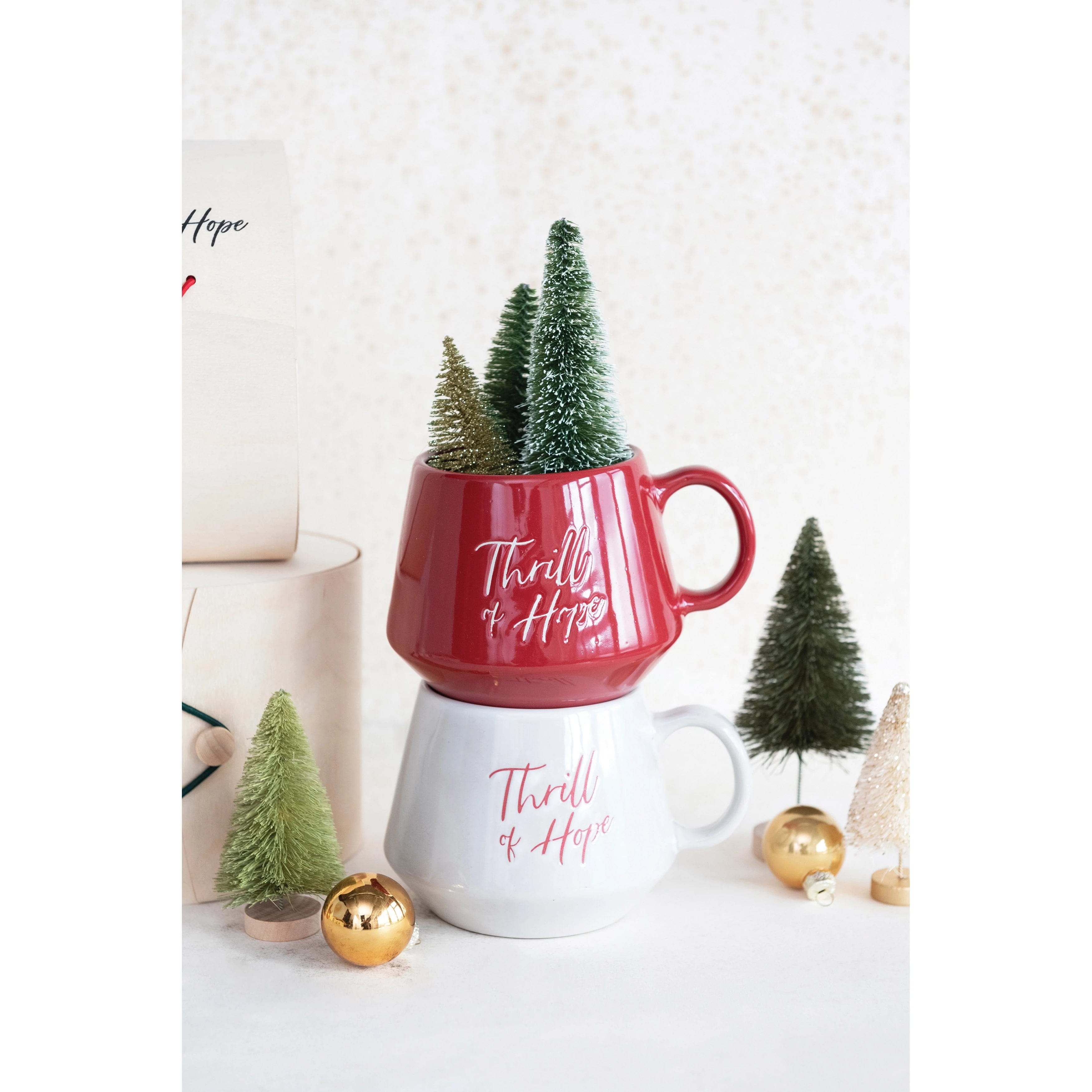 CCO - Creative Co-op Creative Co-op Stoneware Mug "Thrill of Hope" - Little Miss Muffin Children & Home