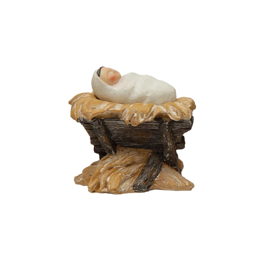 CCO - Creative Co-op Creative Co-op Resin Baby Jesus in Manger - Little Miss Muffin Children & Home
