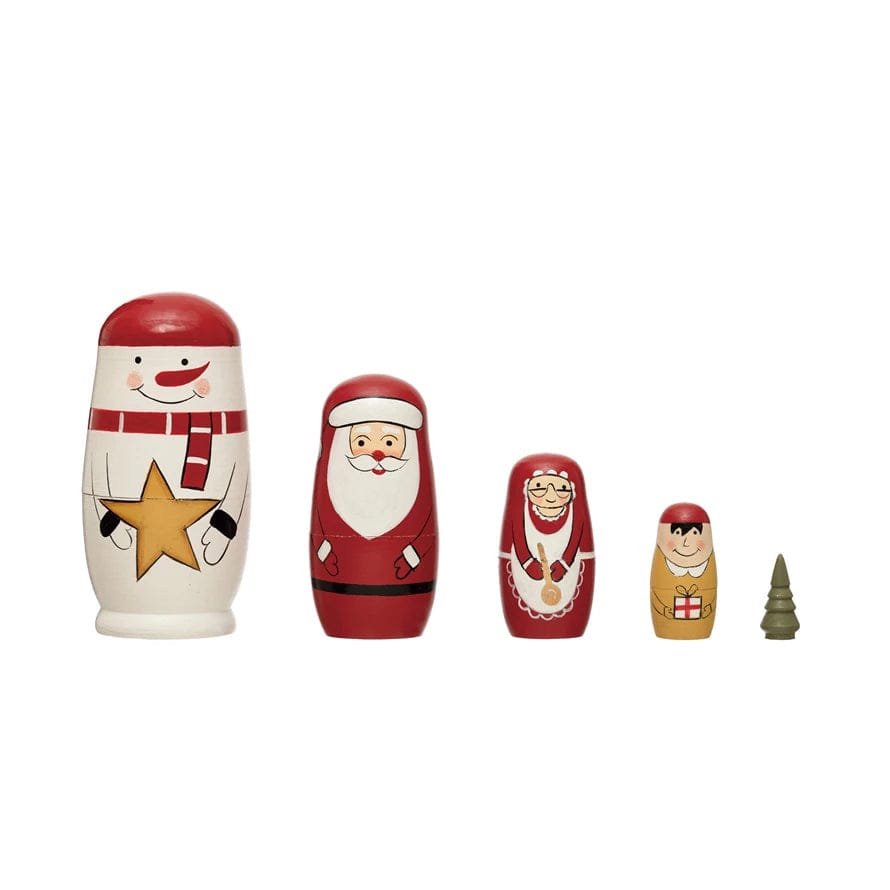CCO - Creative Co-op Creative Co-op Wood Holiday Nesting Dolls - Little Miss Muffin Children & Home