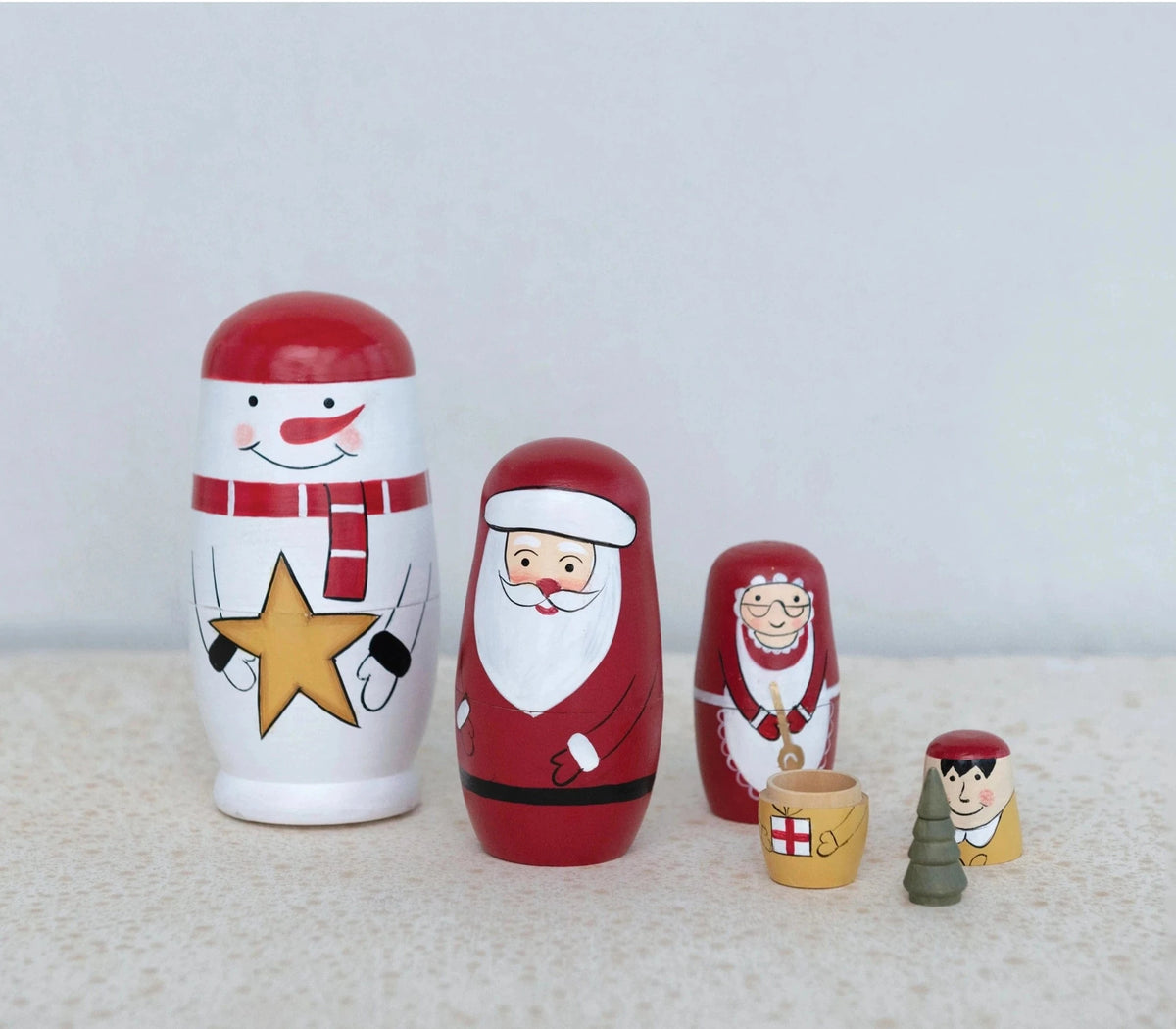 CCO - Creative Co-op Creative Co-op Wood Holiday Nesting Dolls - Little Miss Muffin Children & Home