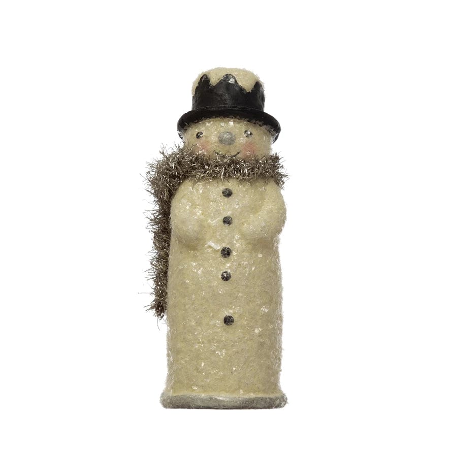 CCO - Creative Co-op Creative Co-op Paper Mache Snowman With Tinsel Scarf - Little Miss Muffin Children & Home