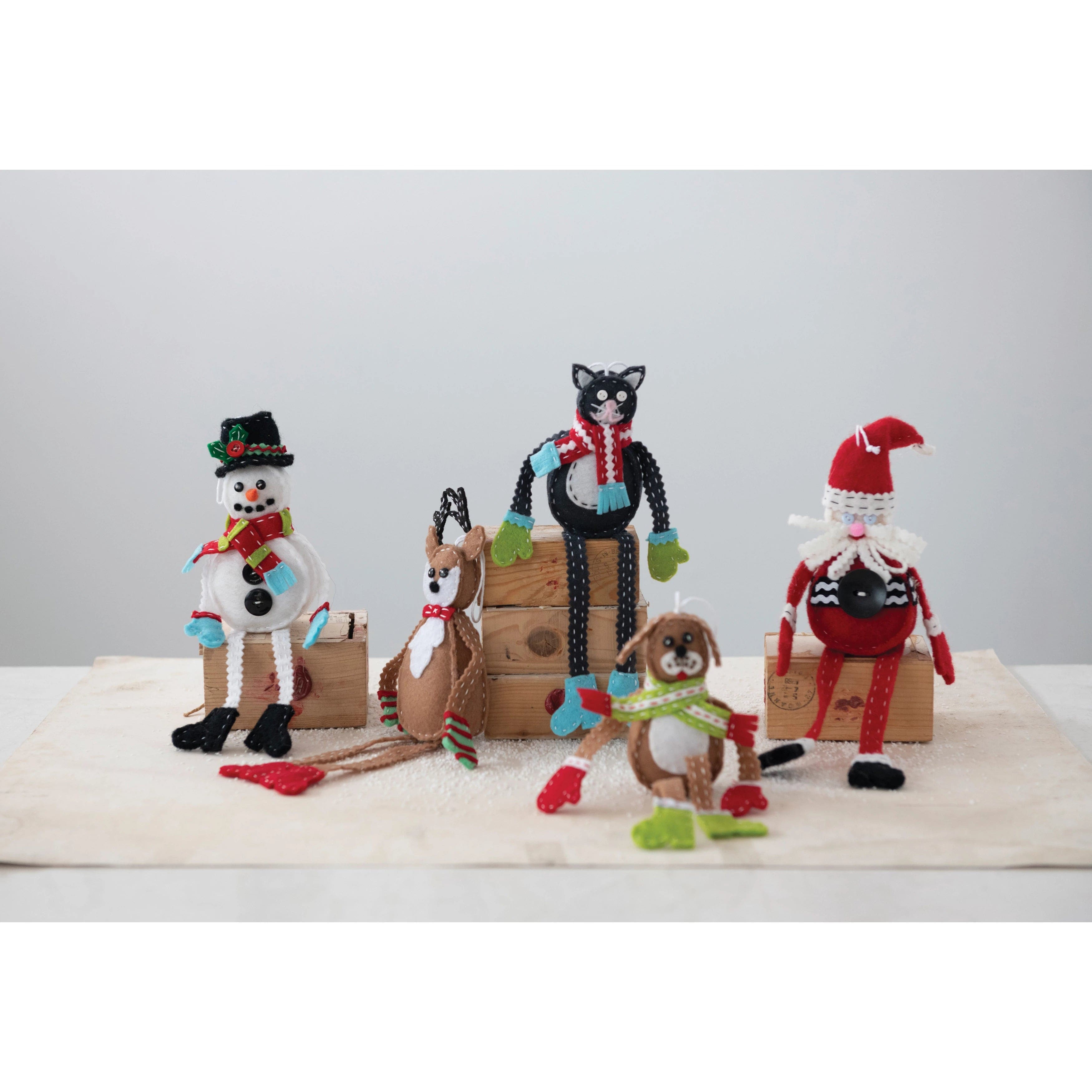 Creative Co-op Creative Co-op Felt Santa Ornament - Little Miss Muffin Children & Home