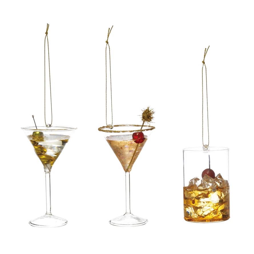 CCO - Creative Co-op Creative Co-op Glass Cocktail Ornament - Little Miss Muffin Children & Home