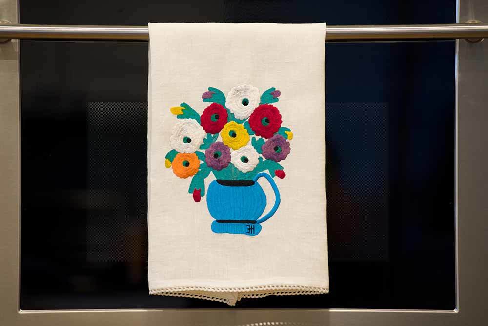 Clementine Hunter, Gitter Gallery - Clementine Hunter Zinnias Looking At you Tea Towel CH6200 - Little Miss Muffin Children & Home