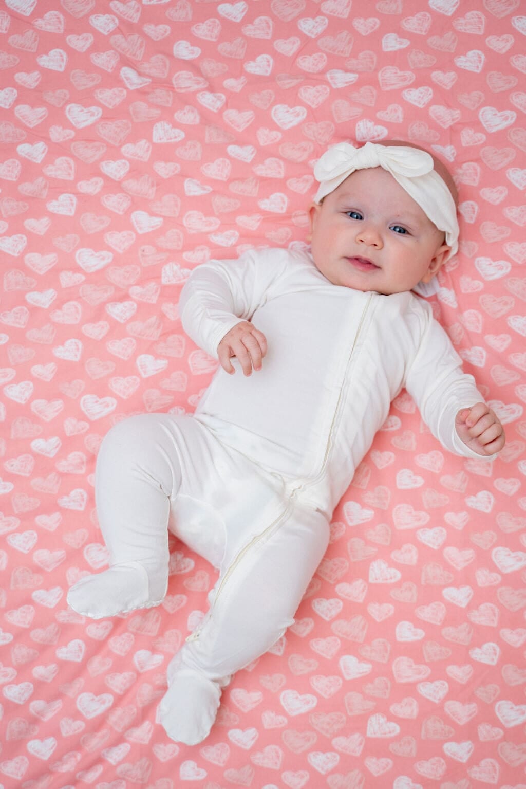 Sweet Bamboo Sweet Bamboo Whispery White Zipper Footie - Little Miss Muffin Children & Home